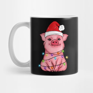 Pig Christmas Lights Merry Pigmas Mug